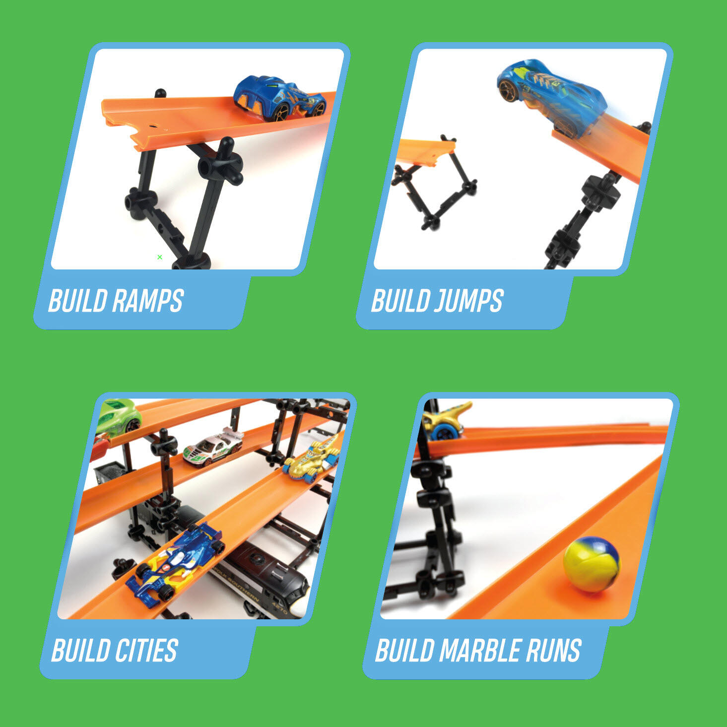 Build Ramps. Build Jumps. Build Cities. Build Marble Runs.